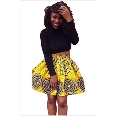 

Printed loose mini umbrella skirt 65029