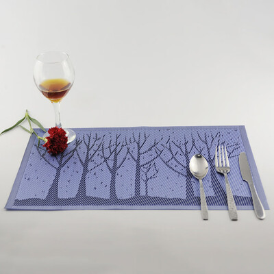 

1X Table Placemats PVC Insulation Plaid Washable Weave Non Slip Mats Pads