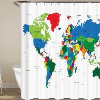 

Shower Curtain Simple Style Printed Blackout Curtains Waterproof Mildew-proof Bathroom Curtain 71"x71