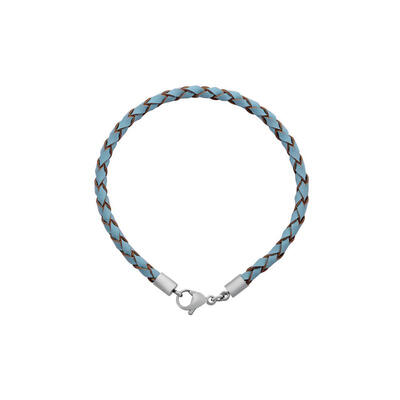 

Braided Leather Cord Bracelet Makings with 316 Stainless Steel Lobster Claw Clasps LightSkyBlue 150x3mm