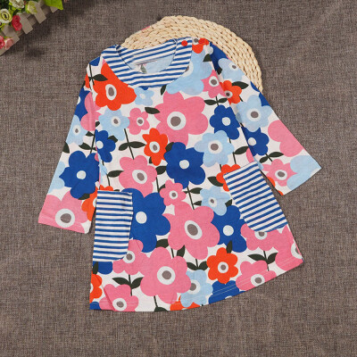 

Baby Girls Kids Autumn Clothes Long Sleeve Flower Tops T-Shirt Dress PK 90