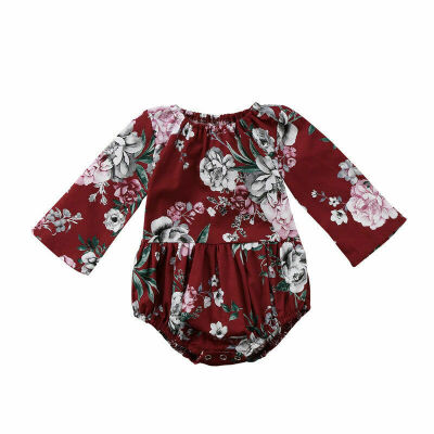 

Infant Baby Girls Cotton Floral Long Sleeve Jumpsuit Romper Baby Outfits Clothes