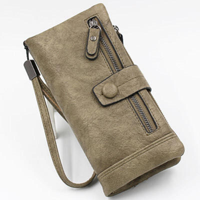 

2018 New Seven Color Women Wallet Fashion Long Zipper Hasp Clutch Wallets Ms Cow Leather Multi-card Bit Coin Purse