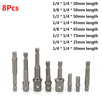 

〖Follure〗8Pcs Socket Bit Adapter Set Hex Impact Drill Bits Driver Bar Wrench Extension