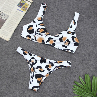 

Saidsome Women Bowknot Bikini Set Push-Up Leopard Two Piece Swimwear Beachwear Swimsuit