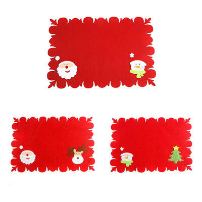 

New Christmas Table Decor Non-Woven Placemats With Tableware Bag Table Mat