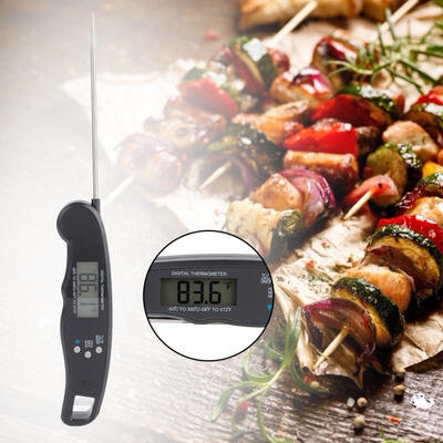 

Greensen LCD Digital Food Thermometer with Foldable Probe Kitchen Cooking BBQ Grill Temp Tester
