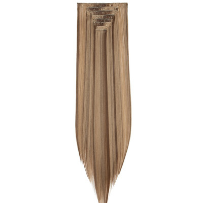 

8Pcs 18 Clips 17-26 Inch Curly Straight Full Head Clip In On Hair Extensions Women Lady Hairpiece