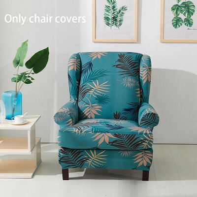 

2pcsset Leaves Flower Printed Armchair Covers 1 Seater Detachable Spandex Sofa Covers Wing Chair Covers Furniture Protector
