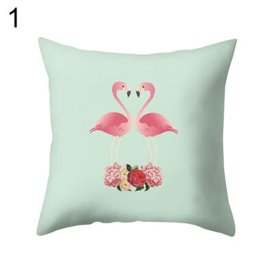

Flamingo Square Throw Pillow Case Cushion Cover Sofa Bed Car Cafe Office Decor