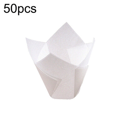 

50Pcs High Temperature Resistant Cake Paper Cup Tulip Muffin Baking Case Liners