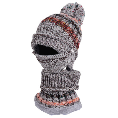 

Tailored Fashion Women Winter Knit Hat Collar Set Thick Warm Wool Earmuffs