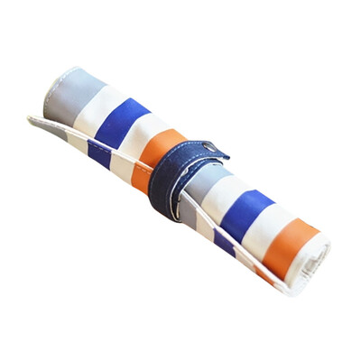 

Siaonvr Color Striped Fabric Rainbow Roll Pen Case School Supplies Gift