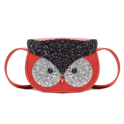 

Cute Glitter Bird Shaped Shoulder Handbags Kids Girls Leather Crossbody Bag