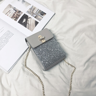 

2019 new wave Korean wild Messenger bag chic chain sequin small square bag female casual fashion temperament shoulder bag