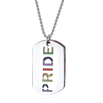 

Hot Trendy Colorful Stainless Steel Pendant Necklace Pride Lesbian Gay Couple Lapel Necklace For Men Women Fashion Jewelry Gift