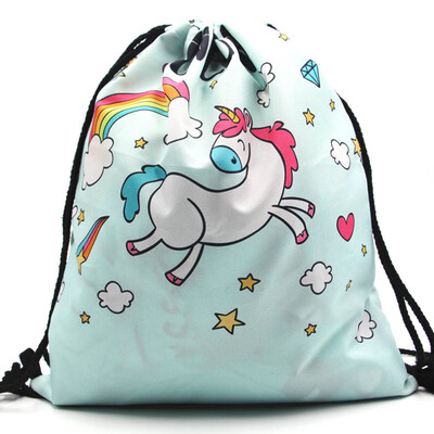 

Unicorn Pattern Drawstring Gym Bag Cute Candy Bag Bundle Pocket Drawstring Storage Bag Best Gifts