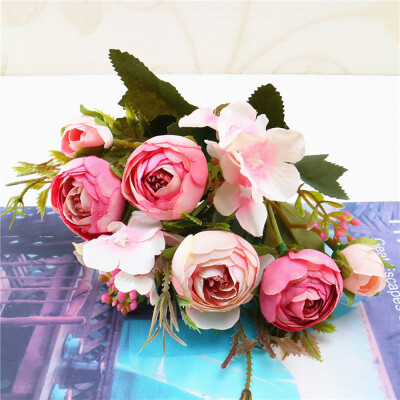 

〖Follure〗1 Bouquet Vintage Artificial Peony Silk Flowers Bouquet for Decoration