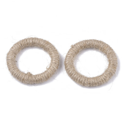 

Handmade Hemp Woven Linking Rings with Wood Inside Ring BurlyWood 47x7mm Inner diameter 32mm