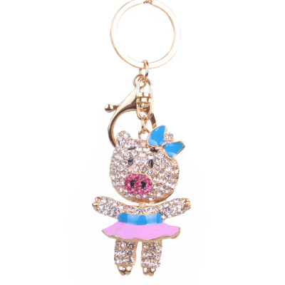 

Creative Zodiac cute pig diamond keychain car ornaments small gifts wholesale