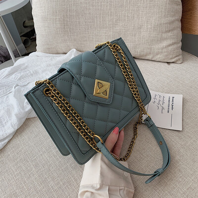 

Retro simple bag ins rhomboid chain small square bag new 2019 lock bag small bag oblique satchel bag
