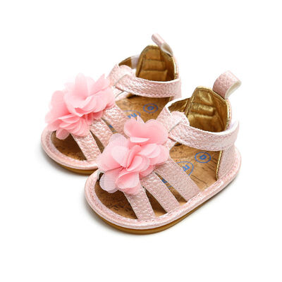 

Flower Girl Shoes Newst Summer Baby Girl Sandals 0-18M Fashion Flowers Non-slip Newborn Baby Sandals Rome Style