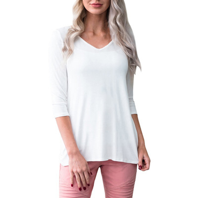 

V-neck long sleeve T-shirt