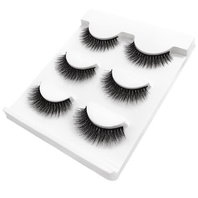 

SHIDISHANGPIN 3 Pairs Mink Eyelashes 3D False Lashes Thick Crisscross Makeup Eyelash Extension Natural Volume Soft Fake Eye Lashes