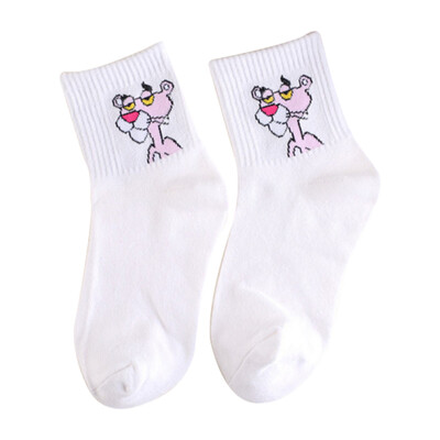 

Korean Harajuku Lover Cactus Cartoon Tube Socks Womens Mens Funny Leopard Donut water Finger Patterned Socks White Pink Sox