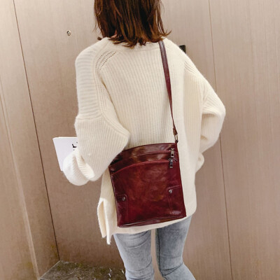 

Tailored Fashion Women Solid Color Zipper HnadBag Phone Bag shoulder Bag Messenger Bag