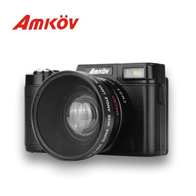 

AMKOV CD - R2 Digital Camera Video Camcorder with 3 inch TFT Screen with UV Filter 045X Super Wide Angle Lens