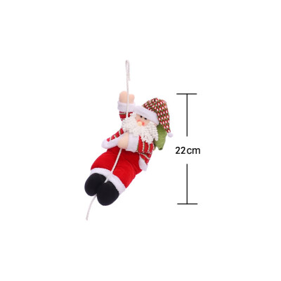 

1PC Christmas Cloth Doll Pendant Xmas Santa Claus Climbing On Rope Ladder Christmas Trees Hanging Home Party Decoration