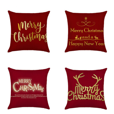 

Tailored 4pc Of Christmas Elk Pillowcase Decorative Sofa Cushion Cover 45x45cm