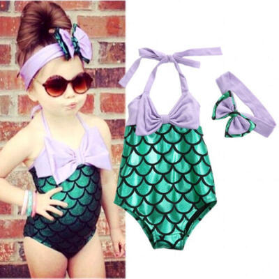 

US Stock Mermaid Toddler Kids Girls Swimwear Bikini Set Swimsuit Bathing Suit
