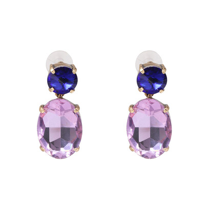 

High Quality Crystal Round Water Drop Ceometric Dangle Earrings Rhinestone Earrings Fashion Wedding Jewelry women Brincos 2019