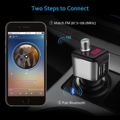 

Tailored New Portable Dual USB Car Charger Car Kit Wireless Hands Free Calling MP3 Player