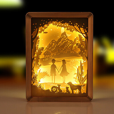 

〖Follure〗Couple Photographic Paper Sculpture Lamp DIY Creative Nightscape USB PowerSupply