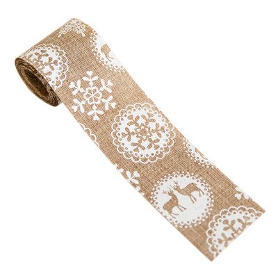 

Tailored Burlap Christmas Ribbon Rolls Linen Crafting Ribbons Decoration for Wedding