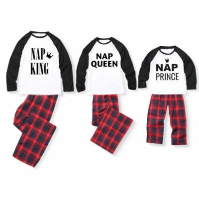 

Xmas Family Matching Mens Womens Kids Plaid Sleepwear Nightwear Pajamas Set