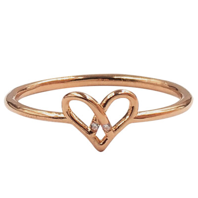 

Korean Version Knotted Ring Female Japanese And Korean Temperament Simple New Hollow Love Ring Peach Heart-Shaped Ring