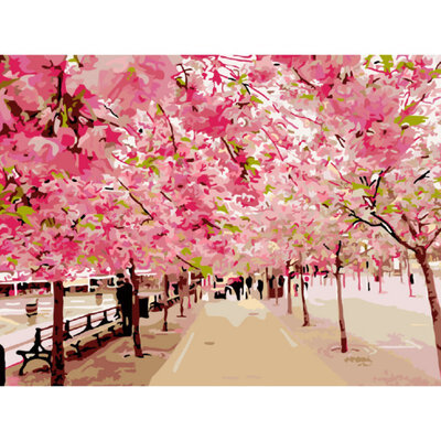 

Home Office Flowers Painting DIY Painting By Numbers Kits Acrylic Paint On Canvas Handpainted Oil Painting For Wall Artwork