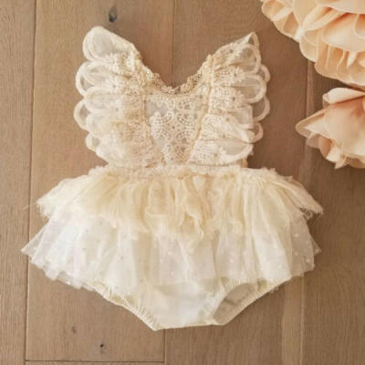 

Infant Baby Girl Flower Lace Romper Tutu Dress Bodysuit Outfit Clothes Summer