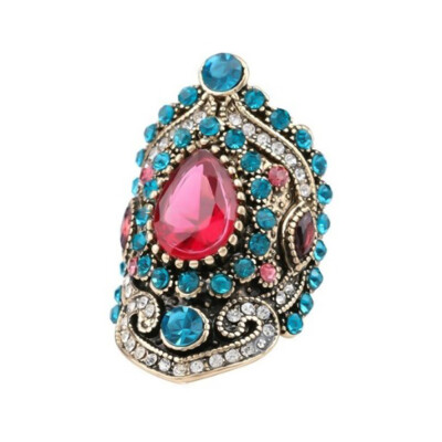 

Bohemia Unique Diamond Crystal Ruby Jewelry Craving Nightclub Gemstone Lady Ring