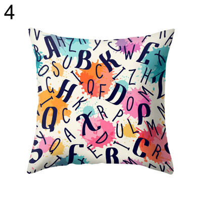 

Multi-Color Rhombus Letter Throw Pillow Case Cushion Cover Sofa Bedding Articles