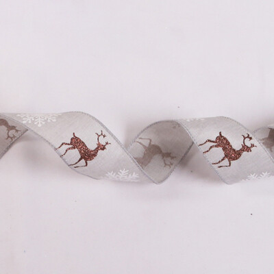 

〖Follure〗10m Long Deer Snowflake Ribbon Home Printing Christmas Tree Decoration Ribbon