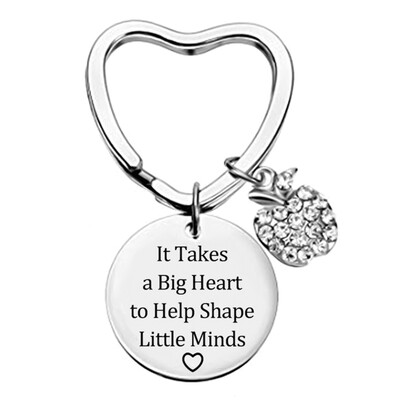 

4Pcs Peach Heart Ring Key Link Teacher&39S Day Gift Stainless Steel Peach Heart Key Ring Cute Key Buckle
