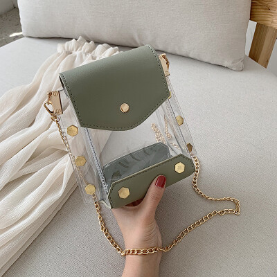 

Summer transparent jelly small bag female 2019 new Korean version of the wild single shoulder Messenger bag fashion chain small square bag