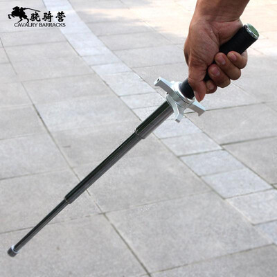 

Crowbar self-defense telescopic stick unit hand guard three-section alloy crowbar heavy second-generation training stick car self