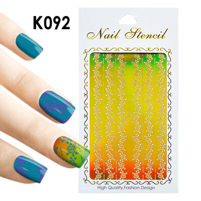 

〖Follure〗1Pc Irregular Hollow Nail Art Vinyls Stencil Stickers Manicure