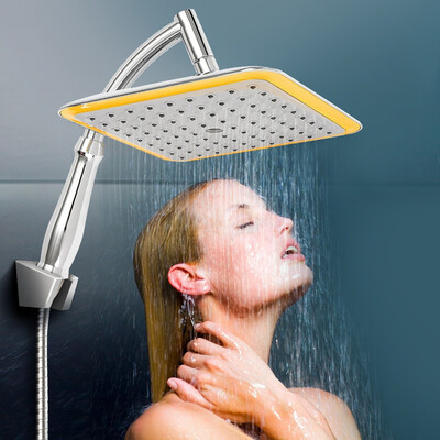 

〖Follure〗Square Top Rainfall Shower Head Extension Pipe Chrome Bathroom Set